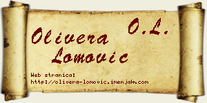 Olivera Lomović vizit kartica